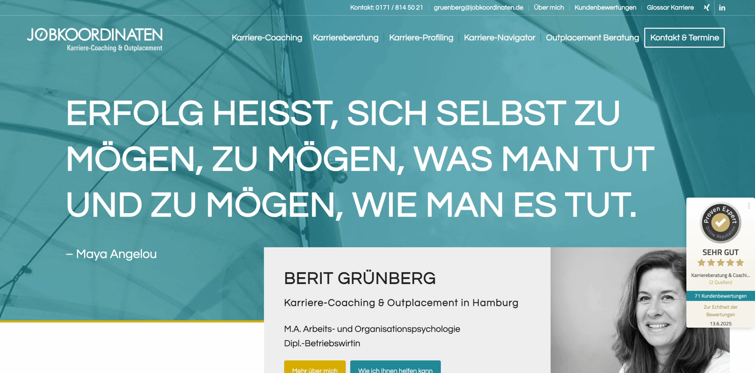 Die SEO-Referenz der SEO Agentur Hamburg: JOBKOORDINATEN - Karriere-Coaching & Outplacement in Hamburg